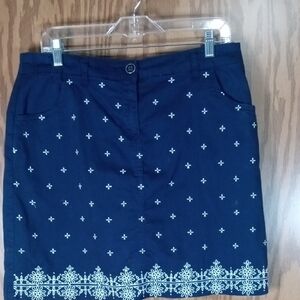 Karen Scott Blue and White Embellished Mini Skort, Tennis, Golf, Pickle Ball, At